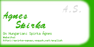 agnes spirka business card